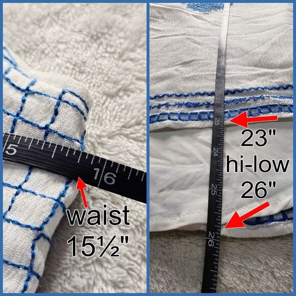 THML ✦ White Blue Embroidered Sleeveless Top ✦ Floral Hi-Low Hem Size XS NWT - Picture 14 of 16